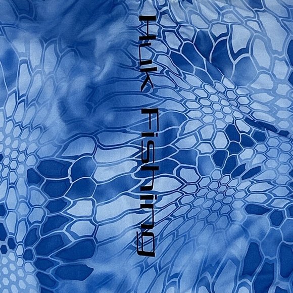 Huk Shirt Mens XXL Blue‎ Kryptex Long Sleeve Crew Neck Performance Fishing - Picture 6 of 12